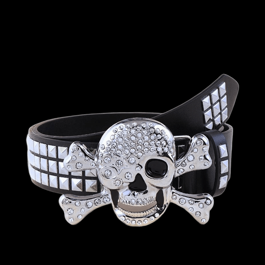 Skull buckle belt