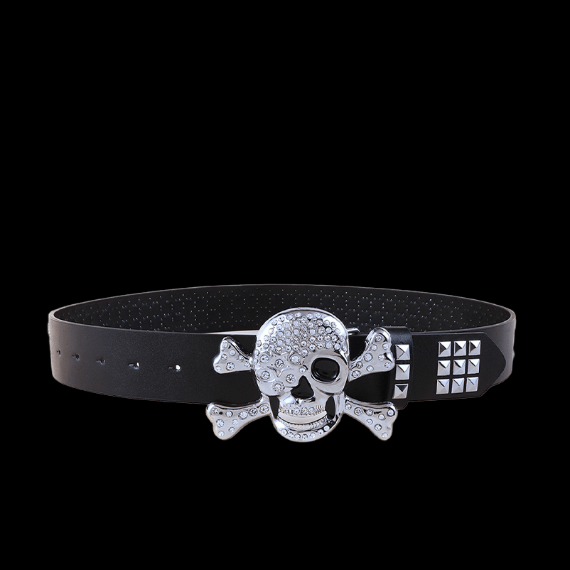 Skull buckle belt