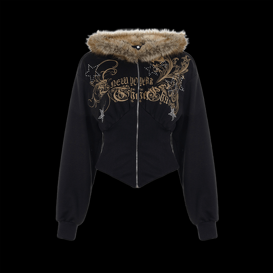 cropped jacket with fur