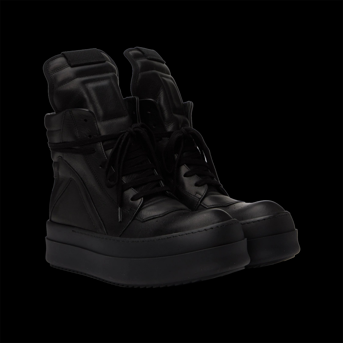 Rick Owens Geobasket Leather Shoes - Black