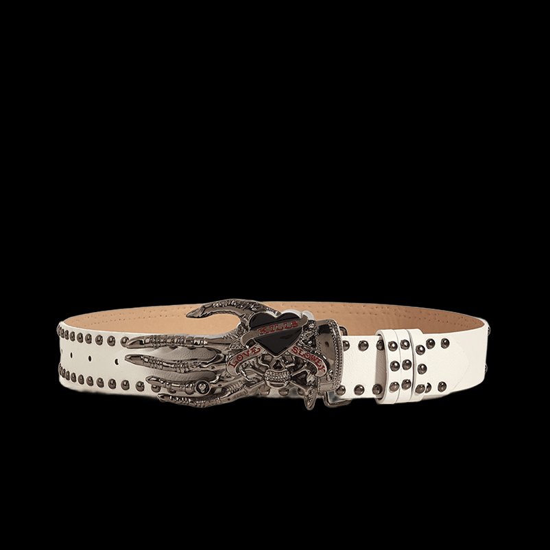 Heart belt / white