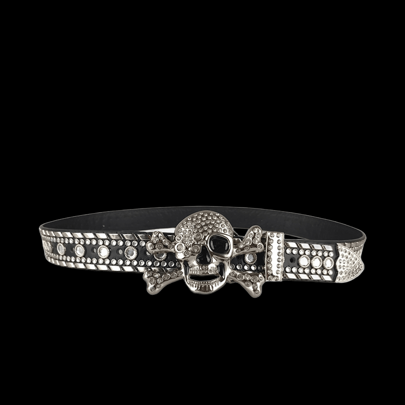 Skull buckle belt / Black