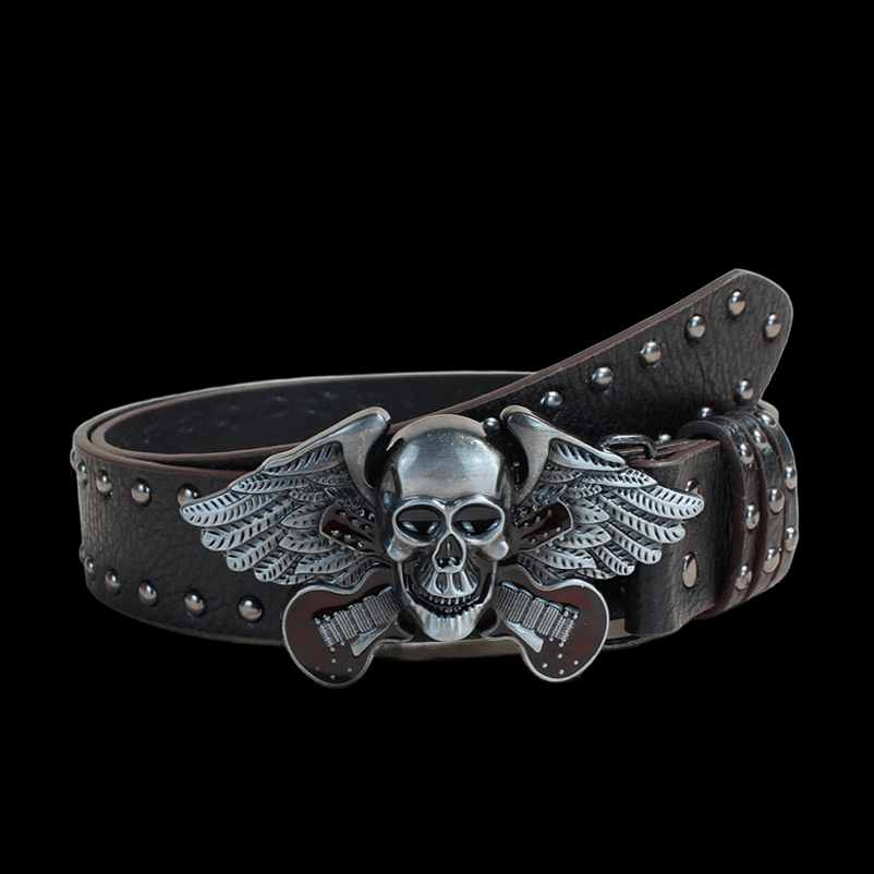 Skull biker belt / Black