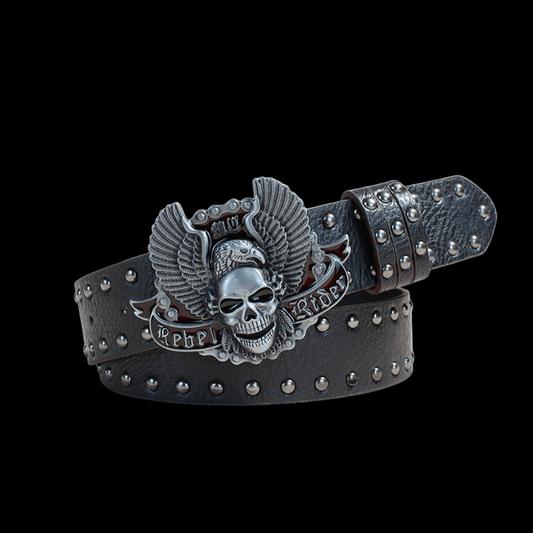 Skull buckle belt