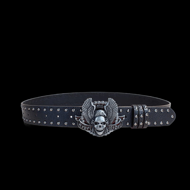 Skull buckle belt