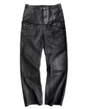 Double Waist Waxed Destroyed Jeans