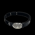 Black Chrome heart middle cross with metal crosses