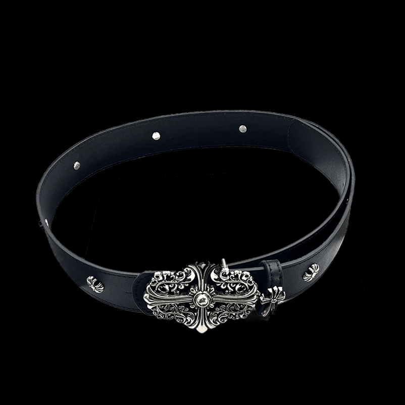Chrome heart middle cross with small crosses