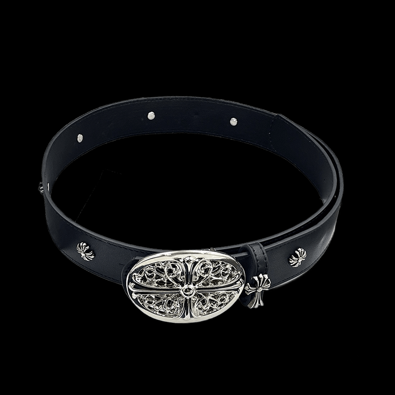 Chrome heart middle cross with metal crosses