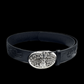 Chrome heart middle cross with engraved cross black