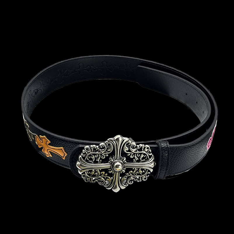 Chrome heart with middle cross and colorful crosses