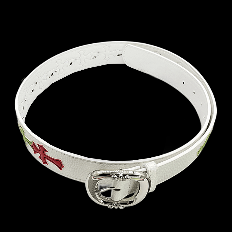 Chrome heart white and colorful crosses