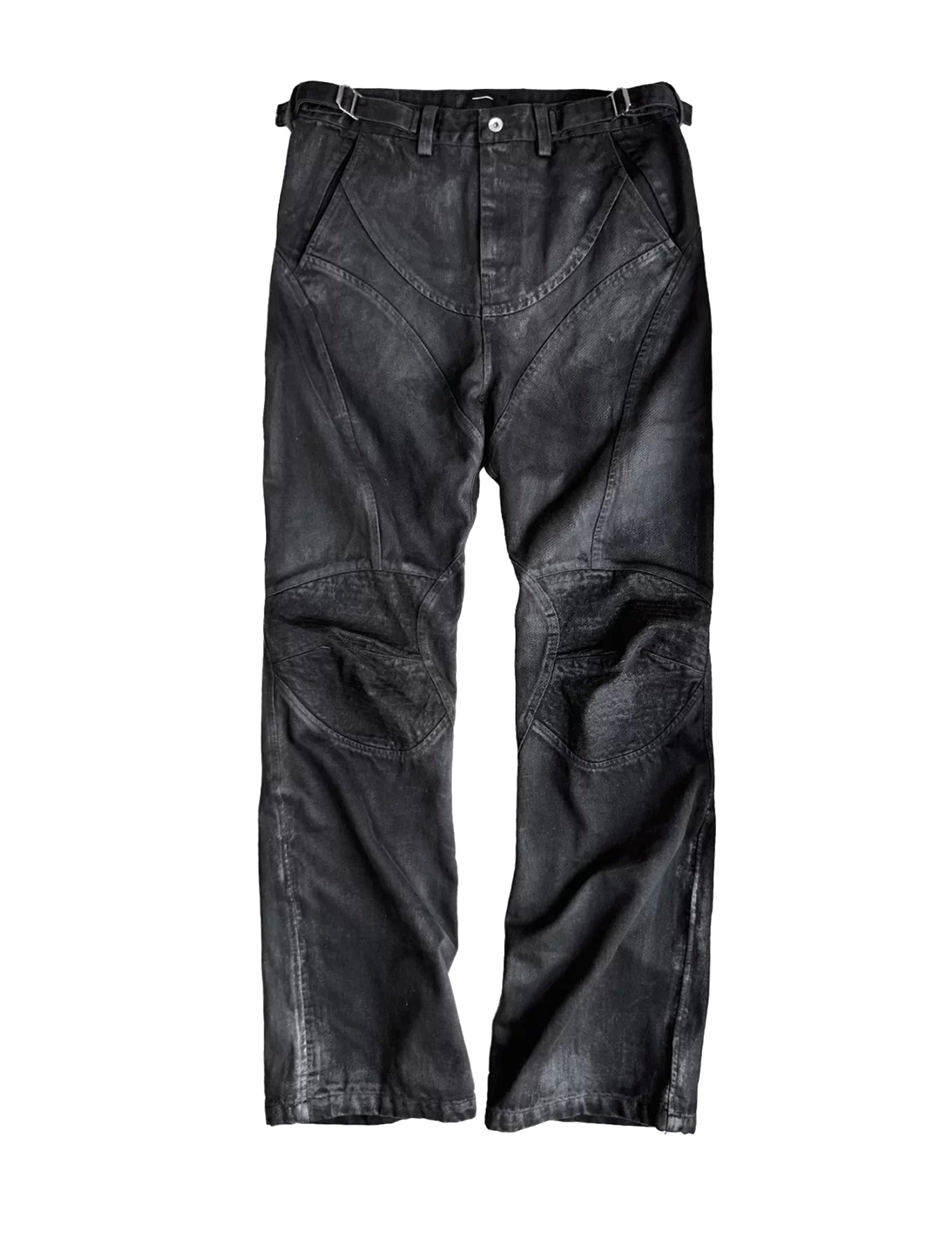 Dark Coated Distorted Seam Jeans