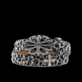 Chrome heart middle cross Pavé Diamonds gray