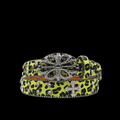 Chrome heart middle cross Pavé Diamonds green