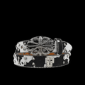 Chrome heart middle cross Pavé Diamonds cow
