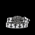 Chrome heart middle cross Pavé Diamonds white/black