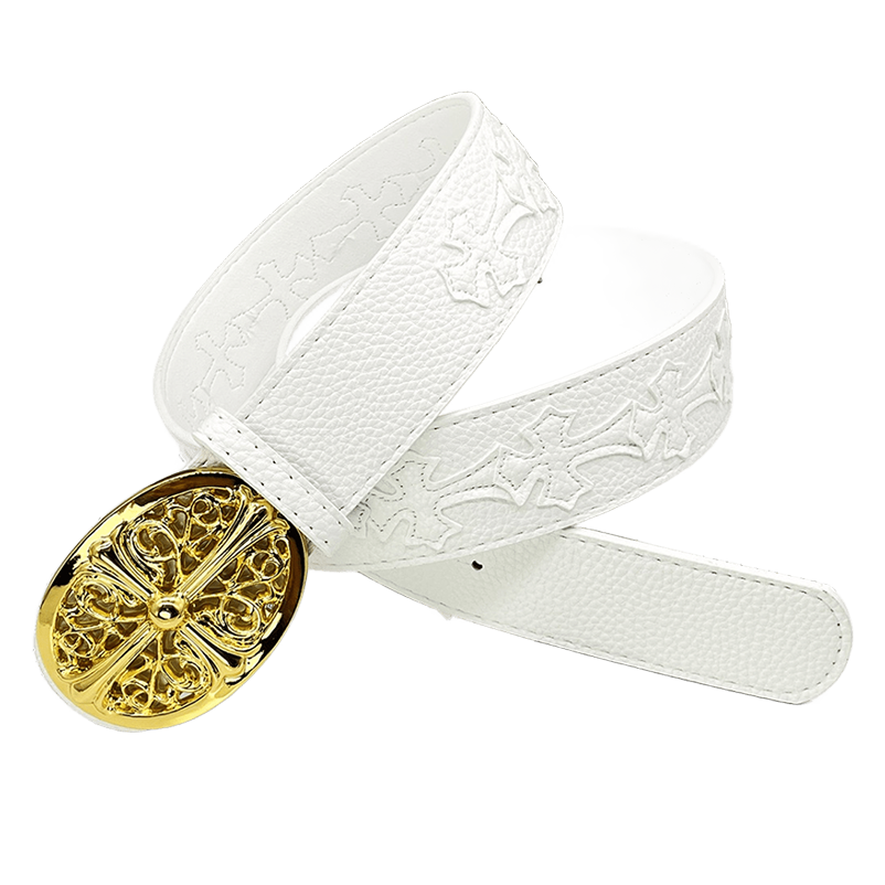 Chrome heart gold middle cross/white