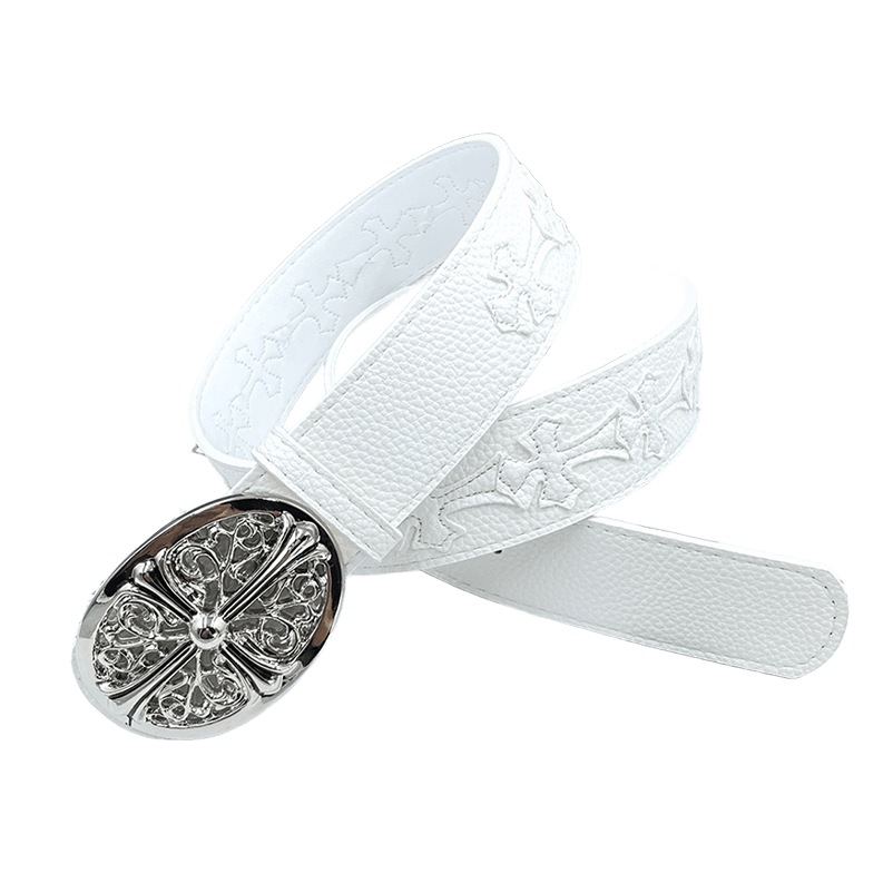 Chrome heart middle cross white