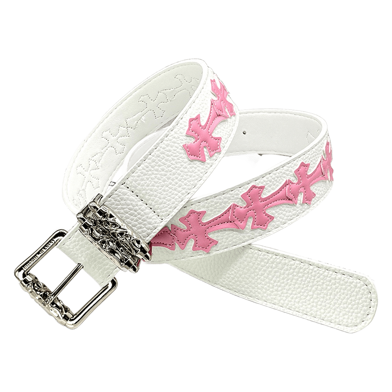 Original white chrome heart with pink crosses