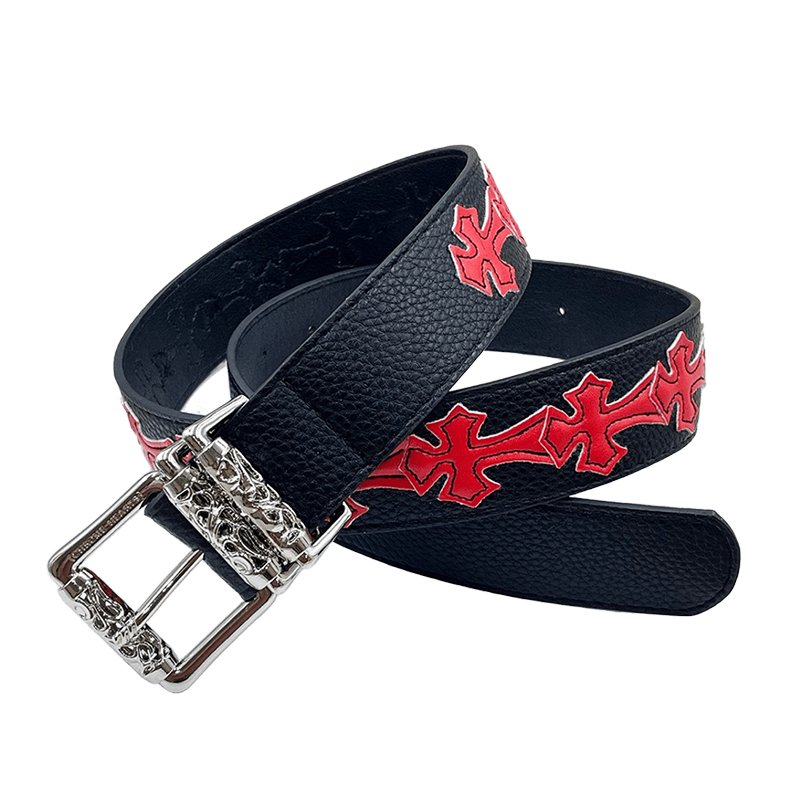 Original chrome heart with red crosses