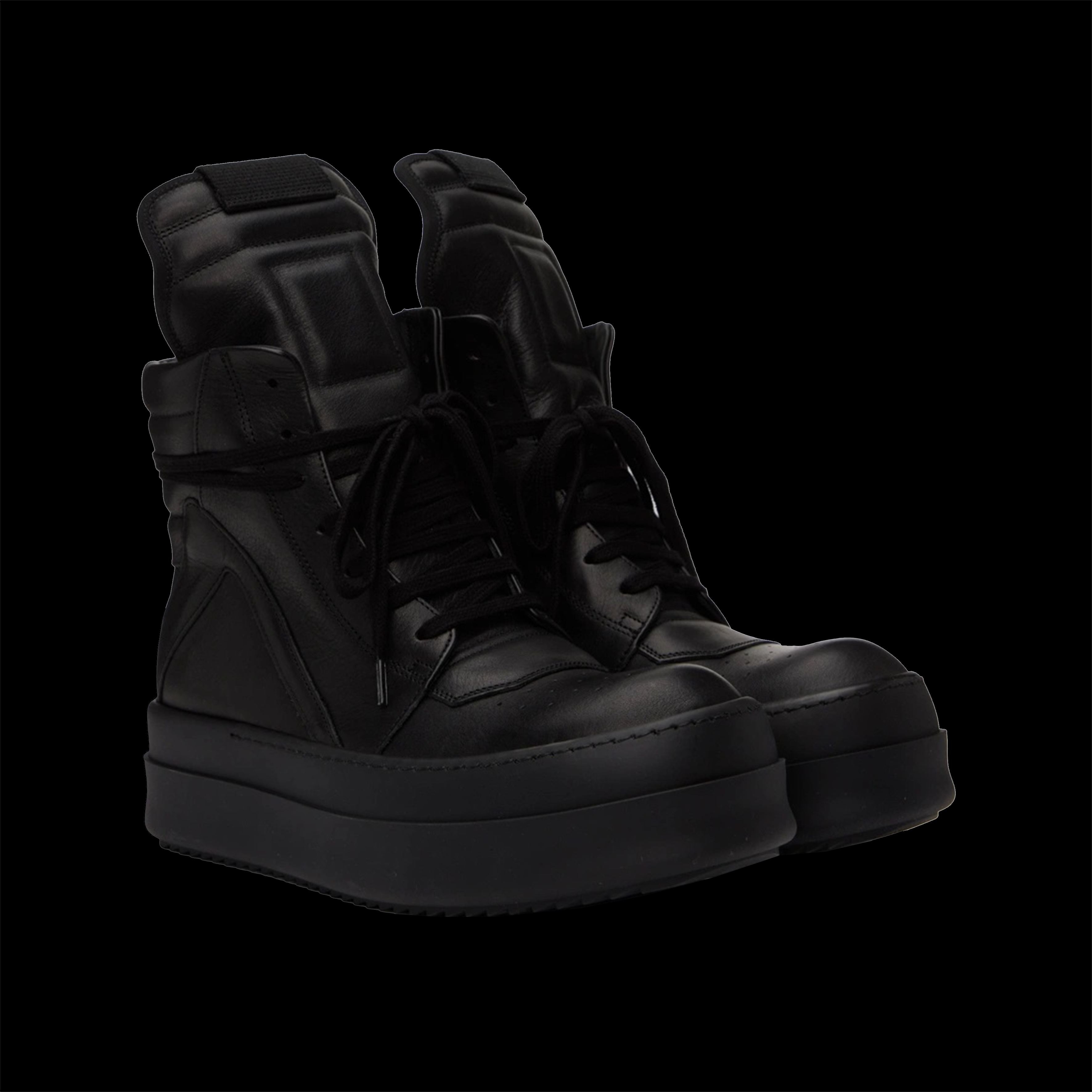 Rick Owens Geobasket Leather Shoes - Black