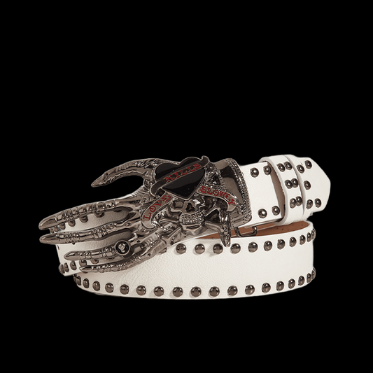 Heart belt / white