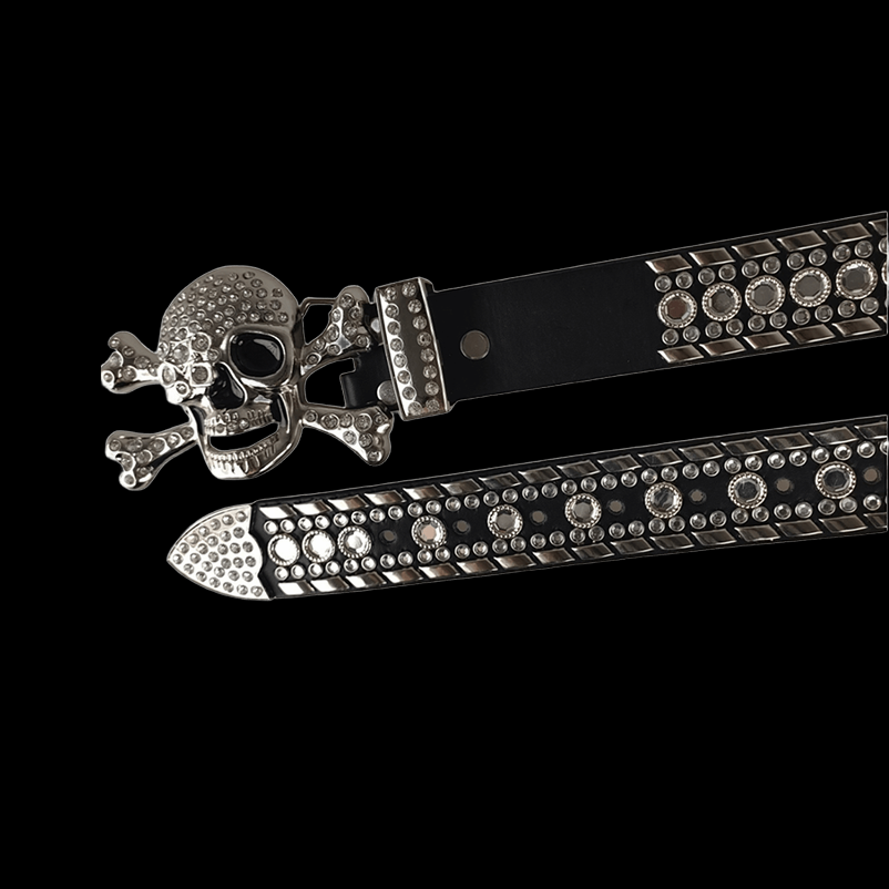 Skull buckle belt / Black