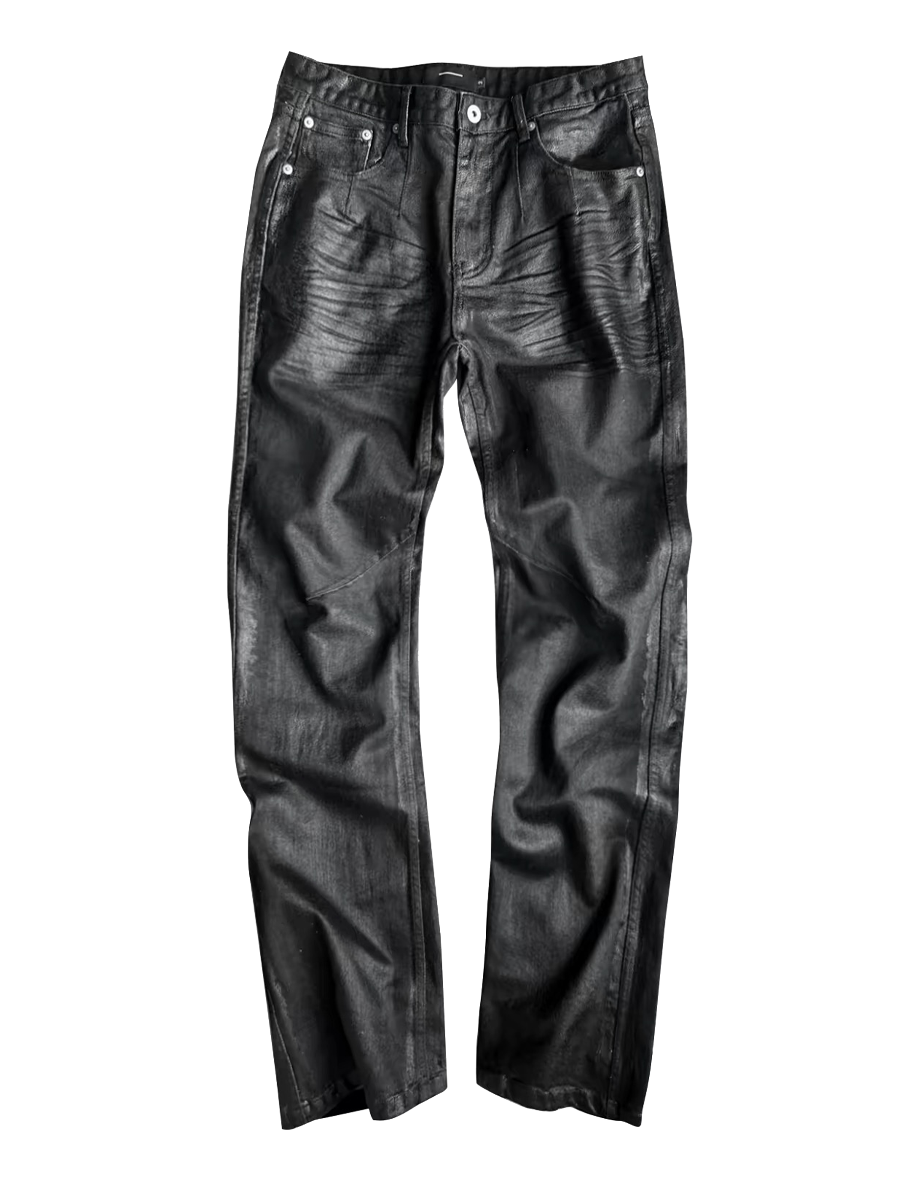 Rubber Coated 3D Whisker Jeans