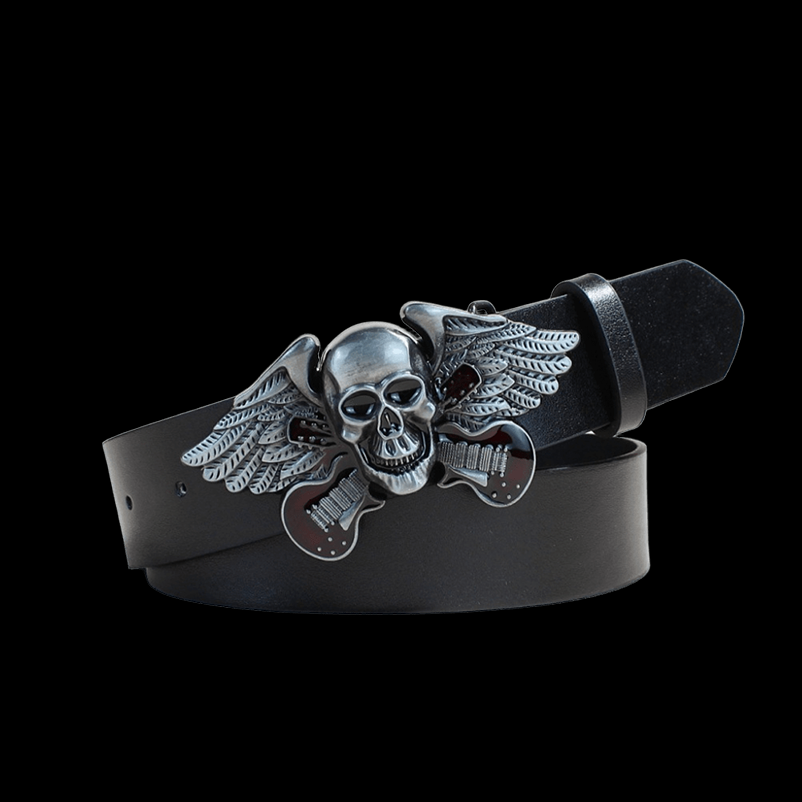 Biker leather belt