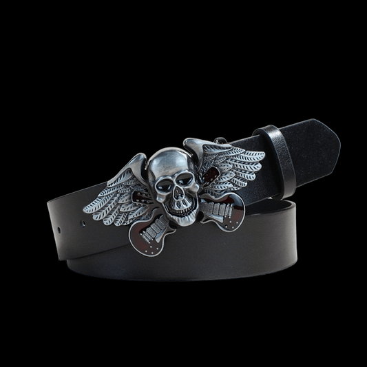 Biker leather belt