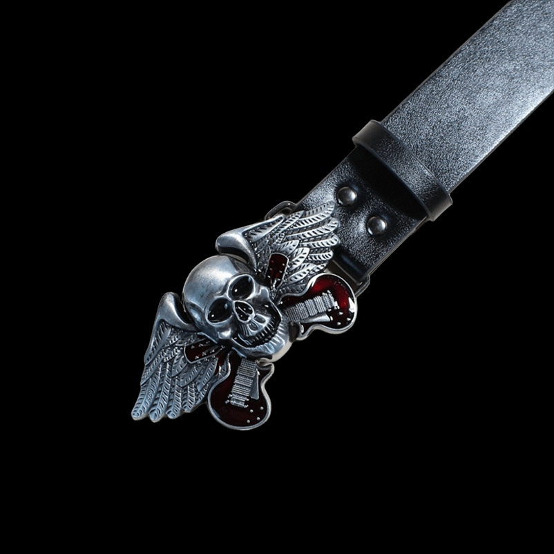 Biker leather belt