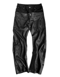 Double Waistband Siro Spun Raw Waxed Jeans