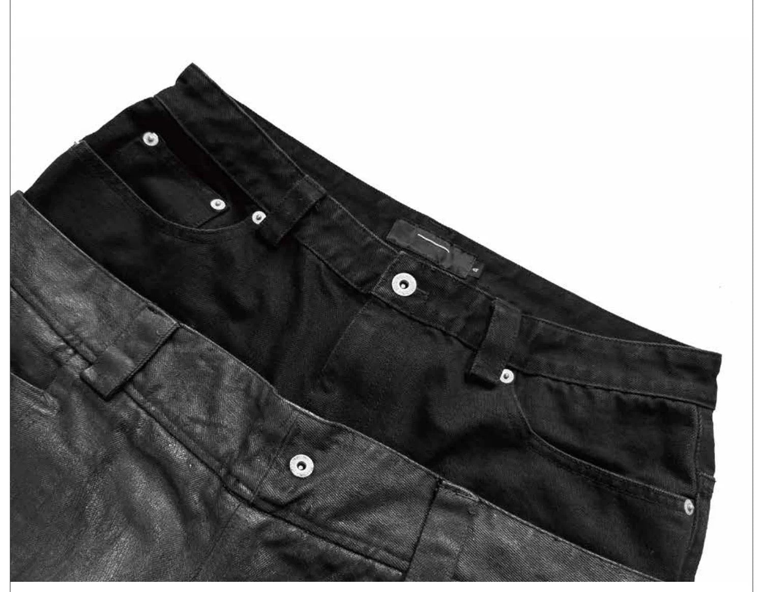 Double Waistband Siro Spun Raw Waxed Jeans
