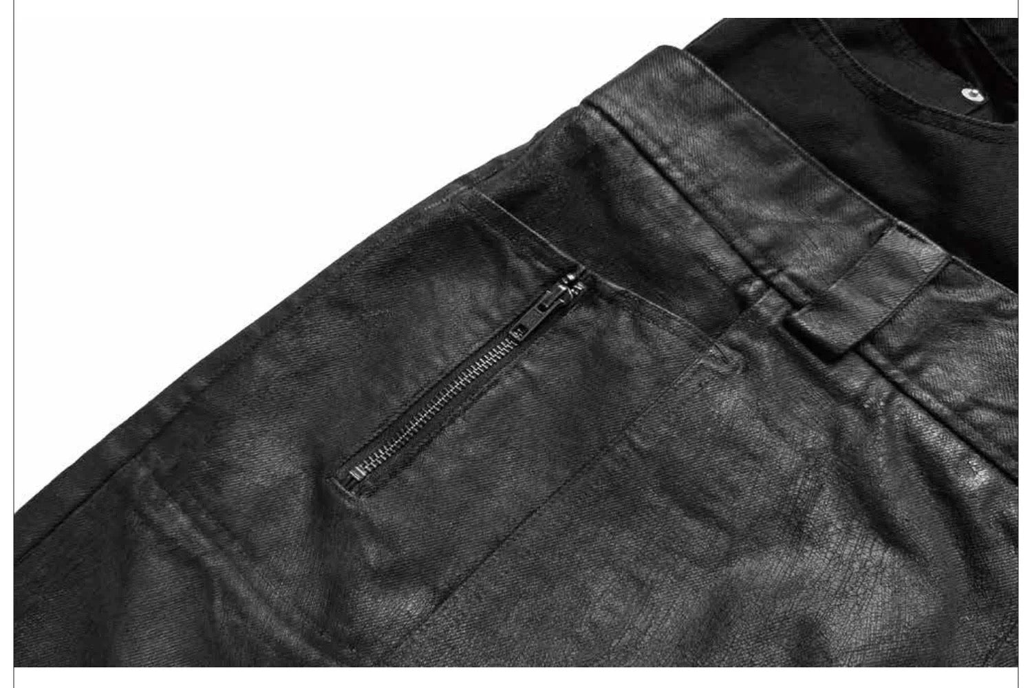 Double Waistband Siro Spun Raw Waxed Jeans