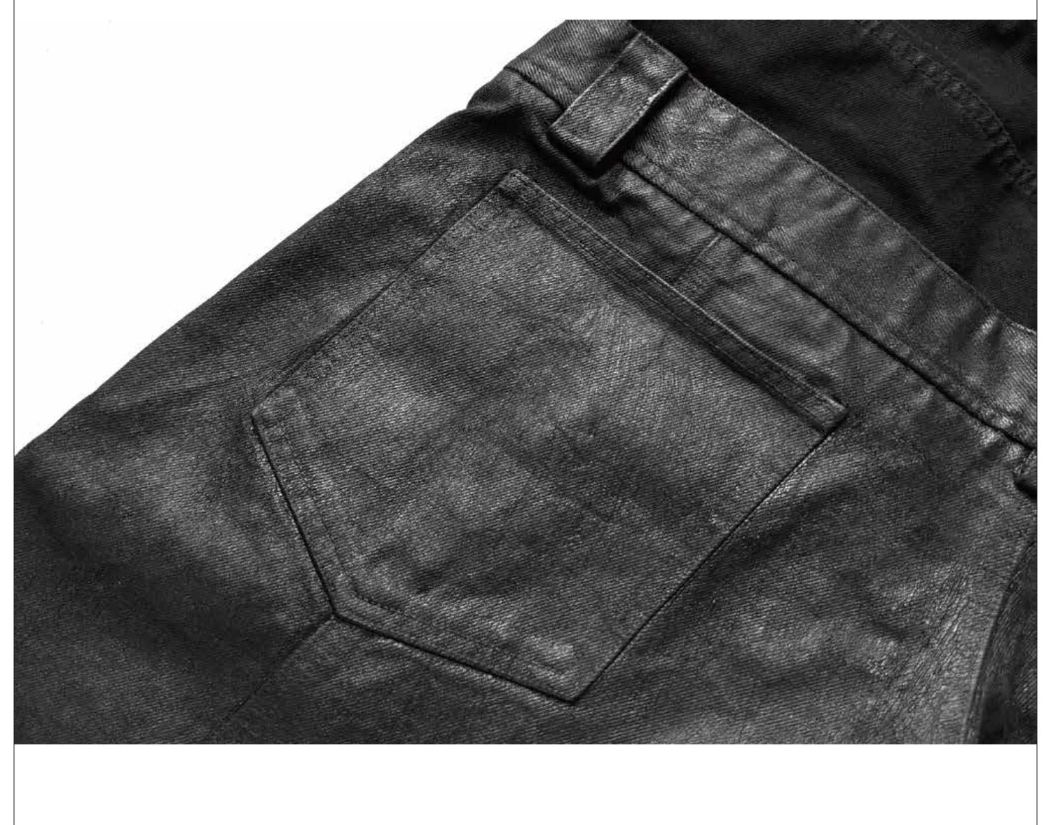 Double Waistband Siro Spun Raw Waxed Jeans