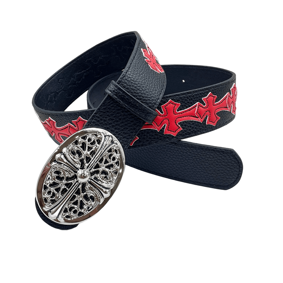 Chrome heart middle cross with red crosses