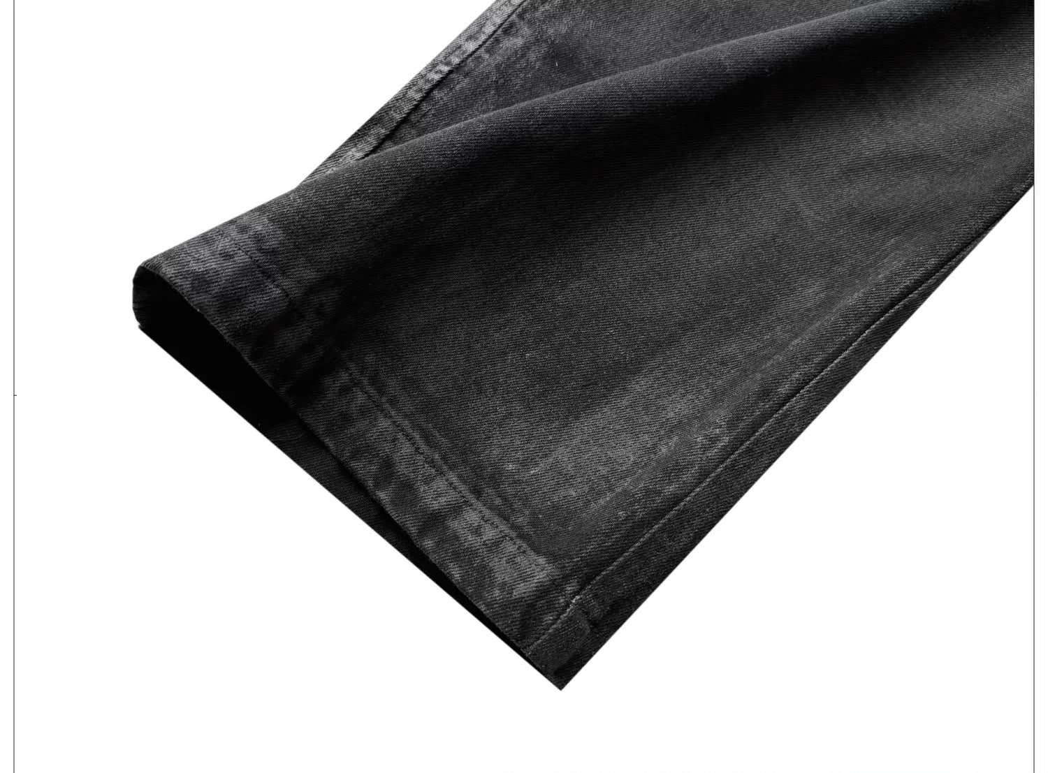 Dark Coated Distorted Seam Jeans